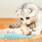 Силиконовые жевательные игрушки для кошек Pet кошачья мята боковых зубов очистки моделирование рыбы Форма обучение Интерактивная кошка игрушка для кошки Вибрационный расходные материалы