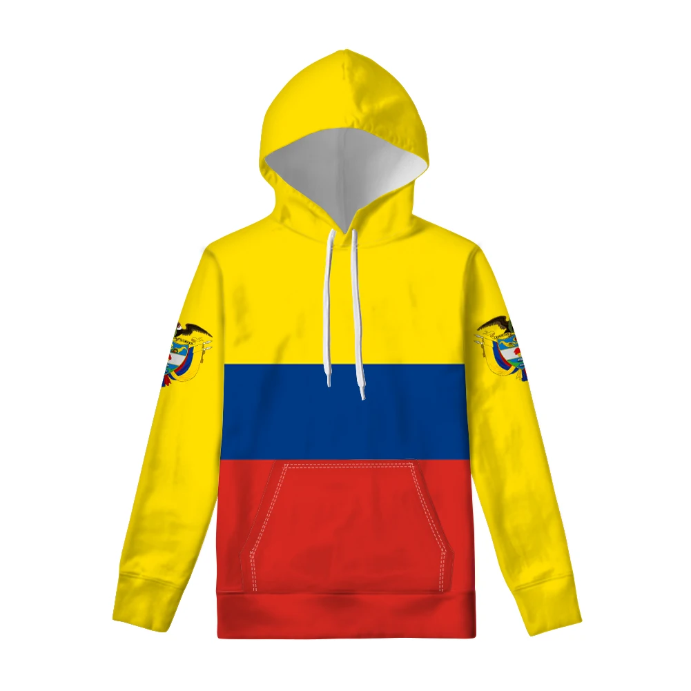 Colombia Zipper Hoodie Free 3d Custom Made Name Number Team Logo Co Pullover Col Country Spanish Nation Flag Clothes