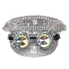 Серебряные блестки и заклепки, бриллиантовая Готическая шапка в стиле стимпанк, реквизит для косплея для взрослых из аниме, аксессуары для костюма на Хэллоуин, одежда для ночного клуба и вечеринки