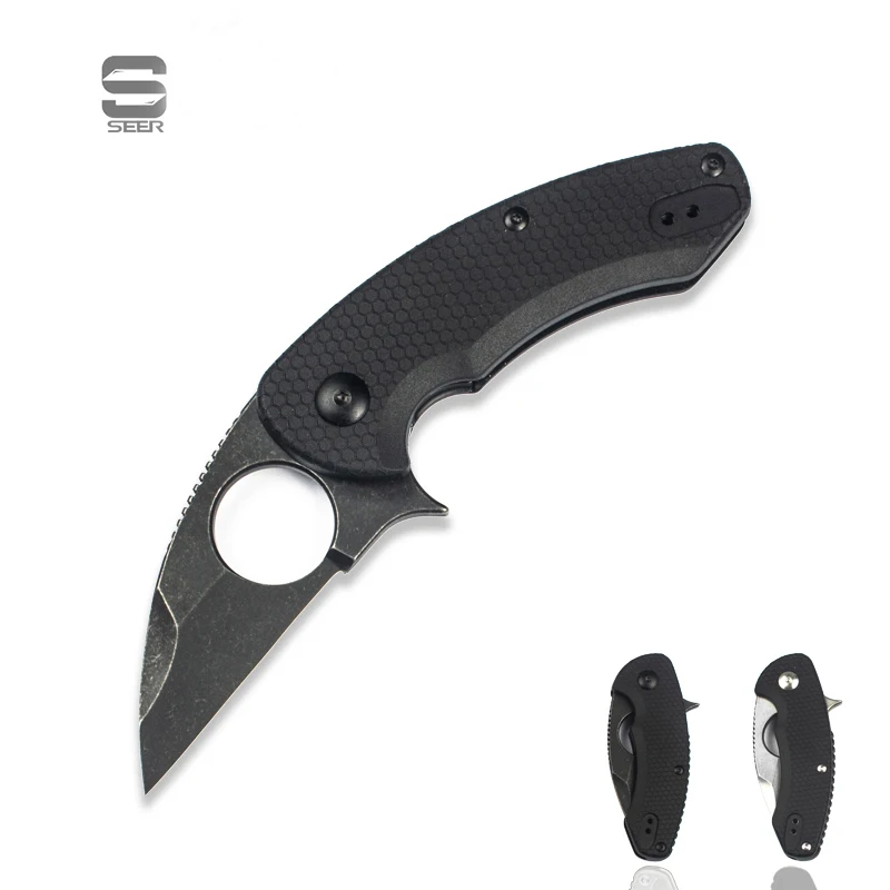 D2 Steel Folding Knives Outdoor Pocket Knife Survival Ring Military Tactical Camping Hunting EDC Tool | Дом и сад