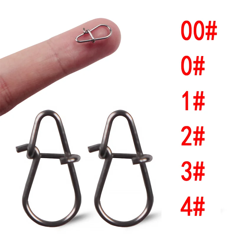 

100 PCS Stainless Steel Fishing Snap Hooked Snap Pin Fastlock Clip Accessories Tackle for Barrel Swivel Lure hook