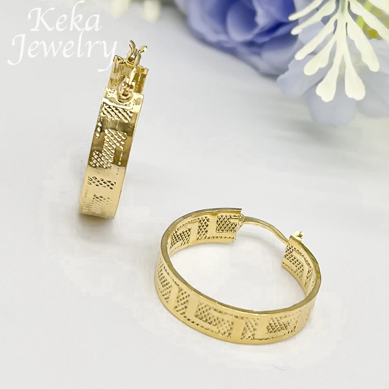 Африканские модные позолоченные серьги для женщин медные круглые с рисунком