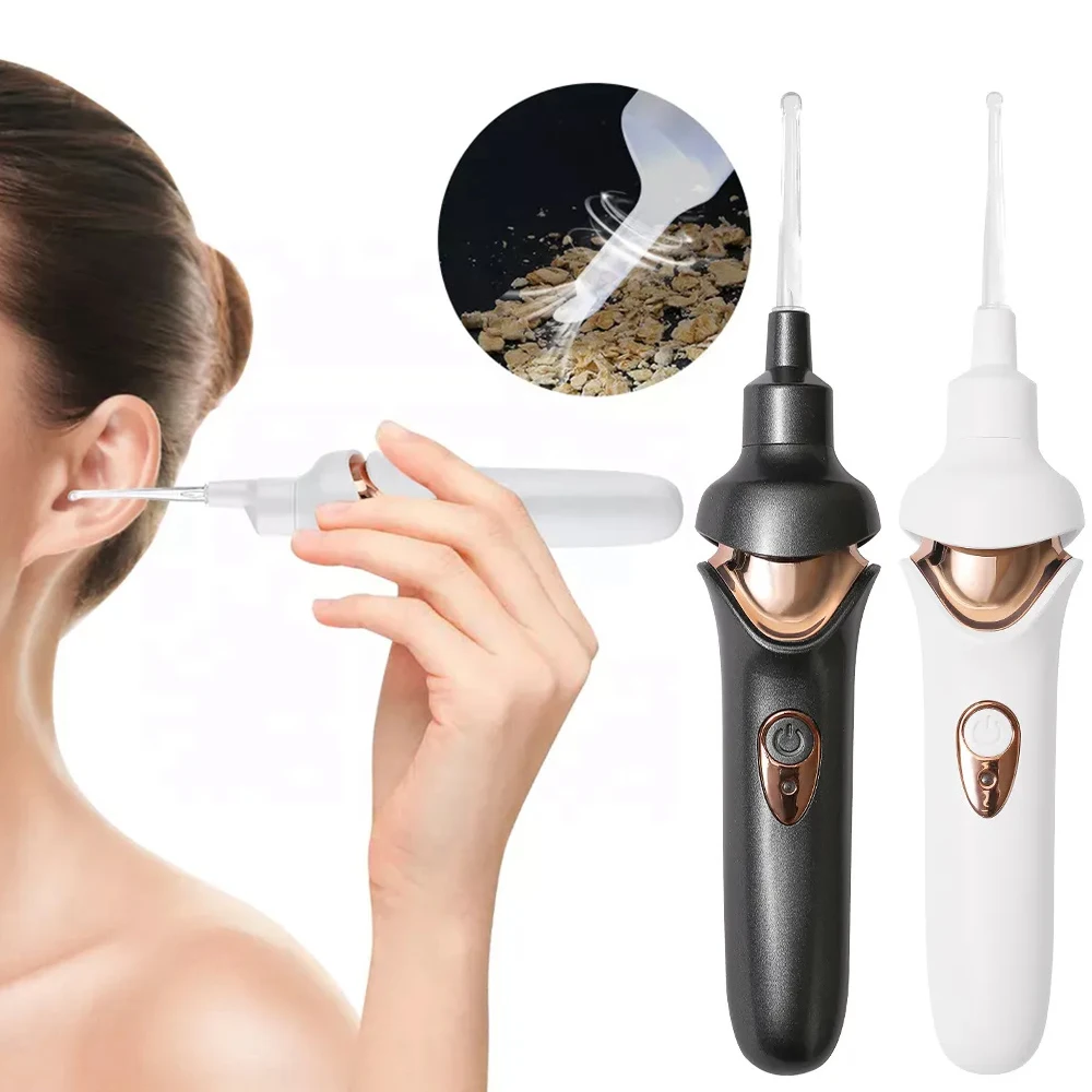Electric Luminous Earpick For Kids&Adult USB Rechargeable Vibration Painless Vacuum Ear Pick Ear Wax Remover Ear Cleaning Tool