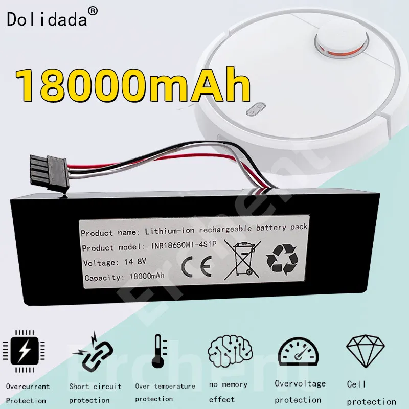 

Original Rechargeable battery For VIOMI V3 V2 Pro VRVCLMB21B MVVC01-JG Sweeping Mopping Robot 14.8V 18000mah Vacuum Cleaner