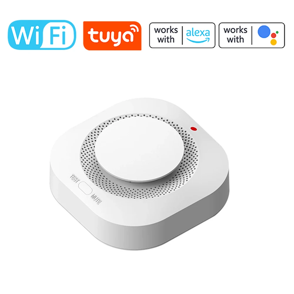 

Household Intelligent Tuya WiFi Smokes Alarm Fire Smokes Sensors phone APP Notification Warning Real-time Smokes Sensors Alarm