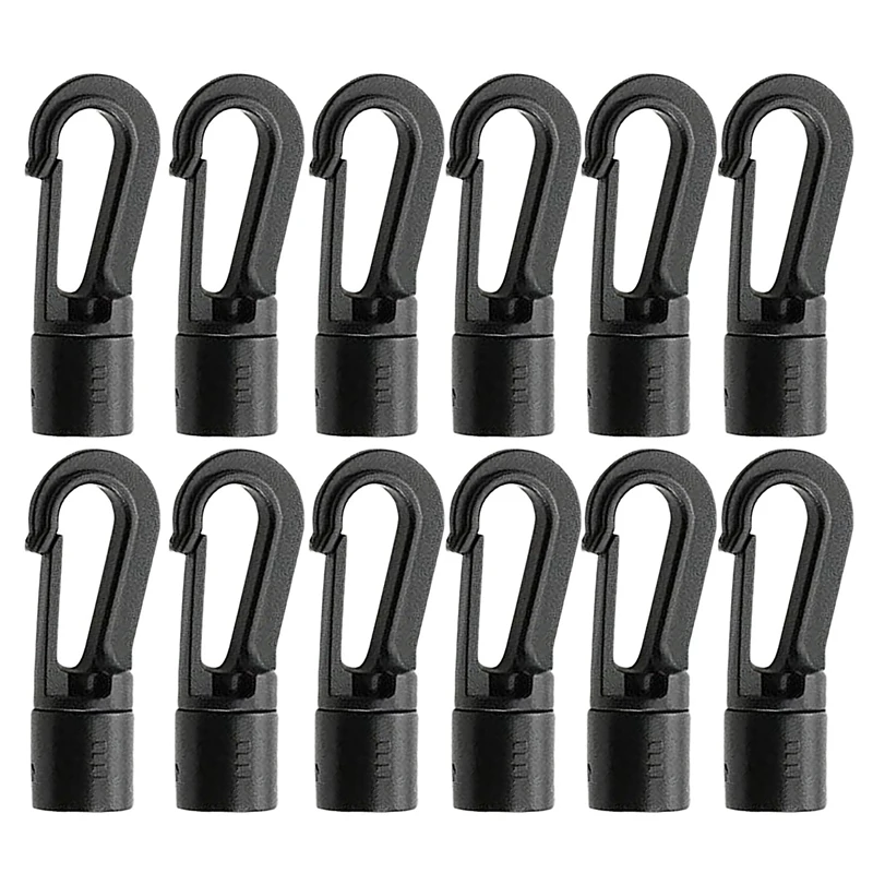 

12 шт. 8 мм ударный шнур, крючок для лодки, Каяка, банджи, аксессуары, подвесной концевой пластиковый крючок для крепления «сделай сам», эласти...