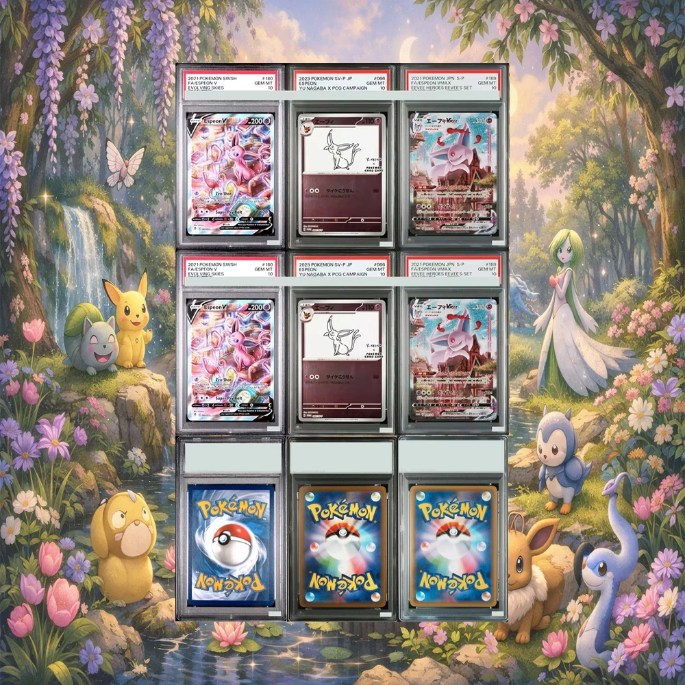 Фото 2021 Evolving Skies Full Art # Коллекционная карта Espeon V GEM MT 10 DIY (180 шт.) с голографической этикеткой для PTCG, подарок для детей №1