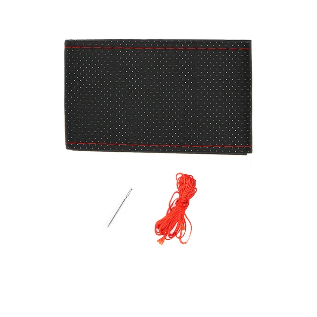 

Плетеный руль автомобиля, текстура 38 см, мягкие автомобильные чехлы из искусственной кожи с иглами и нитками, автомобильные аксессуары