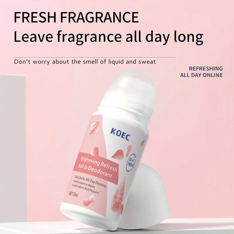 50ml Brightening Refresh Roll-On Deodorant Drive Away Sweat Long Lasting Fragrance Suppress Sweat Mild Without Irritation