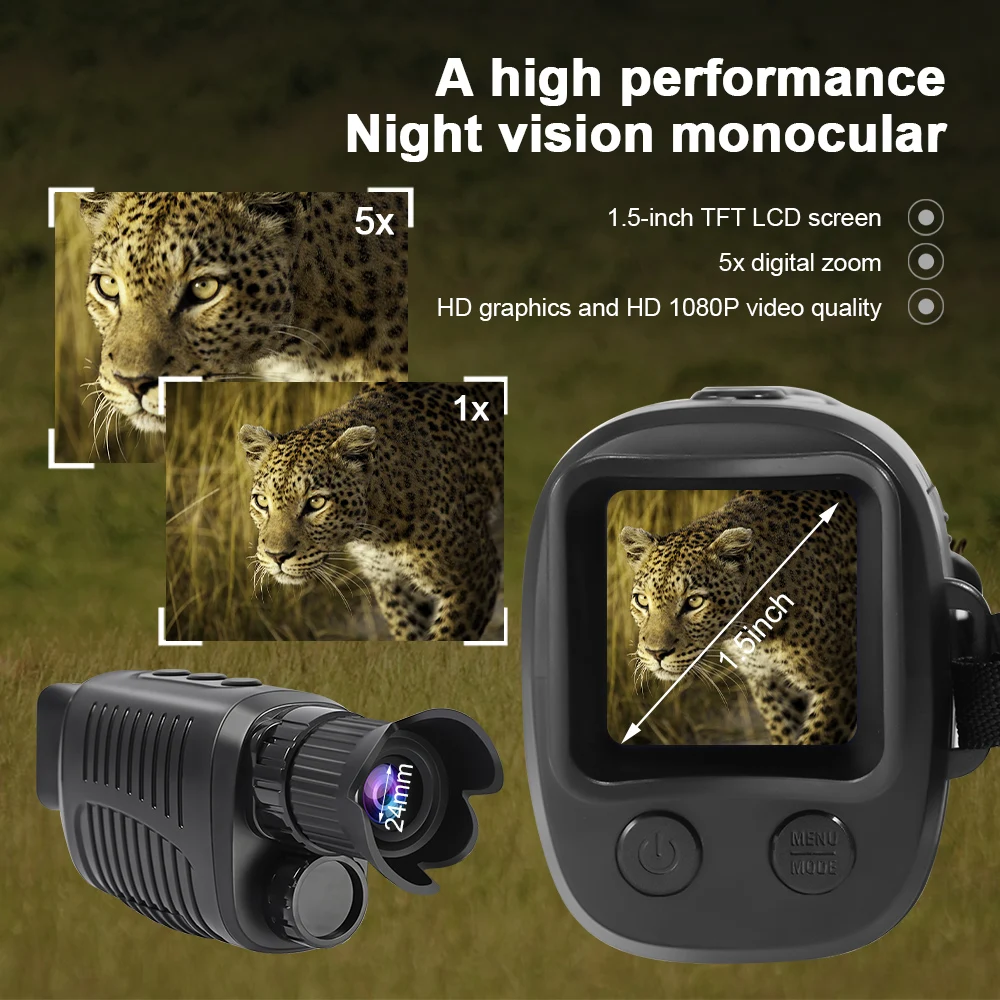 2022 HD инфракрасное устройство ночного видения цифровой телескоп 5x монокуляр