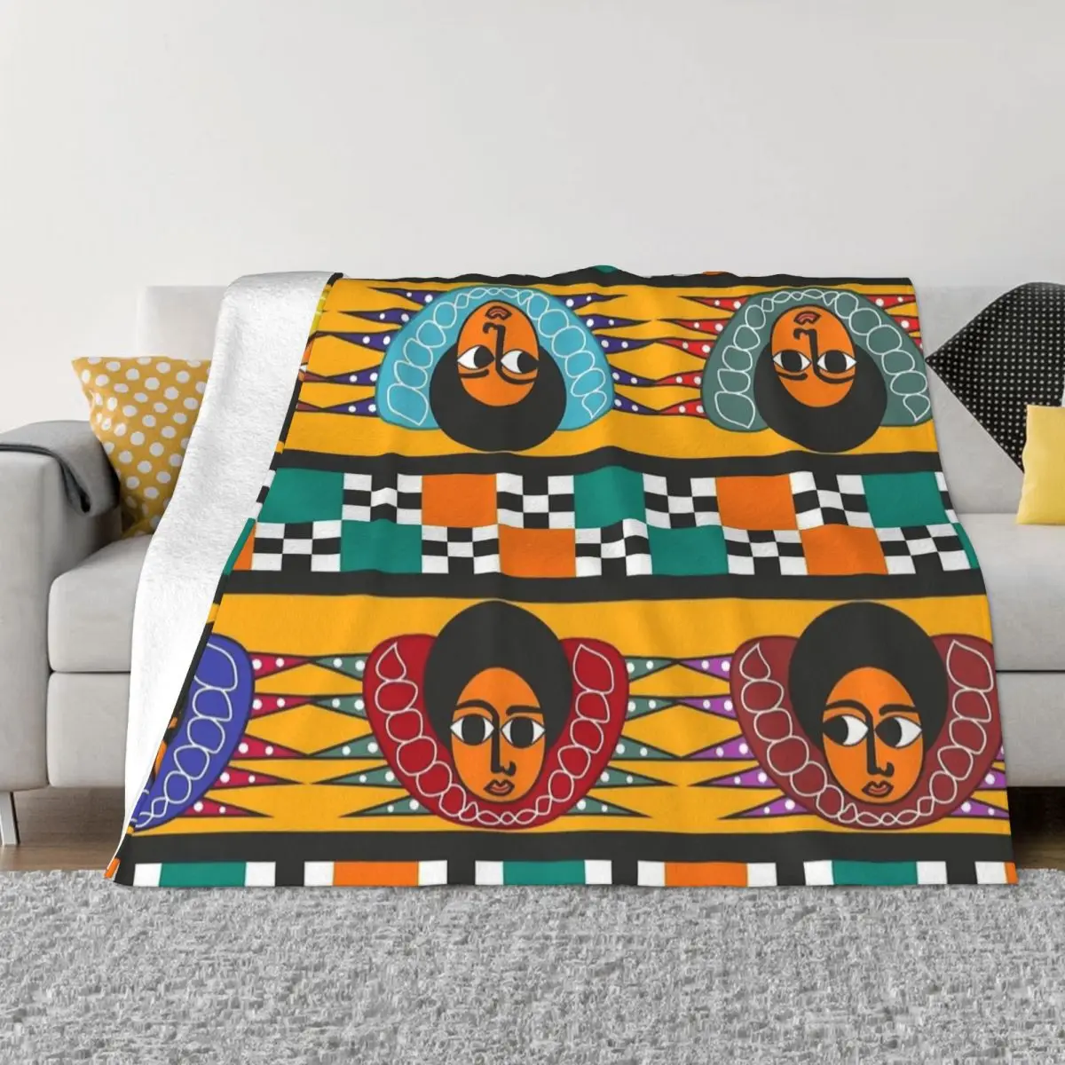 

Эфиопское художественное красочное одеяло, флисовое зимнее портативное теплое одеяло для постельного белья, офисное покрывало