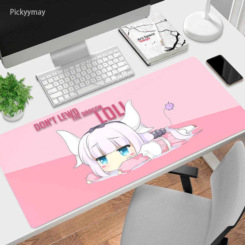 

Cute Cartoon Girl Mouse Pad Kanna Gamer PC Desk Mat Large Computer Gaming Accessories Table Mouse Mat Locking Edge Kawaii Anime