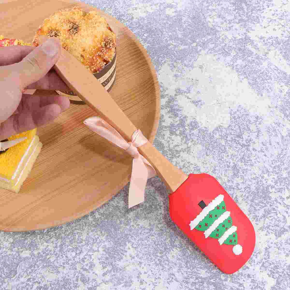 

Spatula Scraper Christmas Butter Cream Silicone Spreader Treecake Snowman Pastry Santa