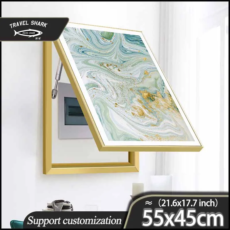 

Travel Shark Electric Box Decorative Painting Of Hydraulic Push-Pull Decor With Picture Frame Wall Art Home Living Room 55x45CM