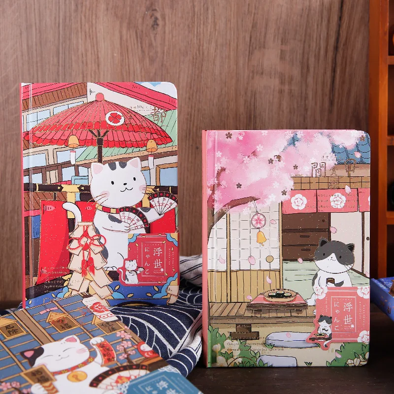 

Kawaii Cat японский мультяшный модный карманный ноутбук 224P Органайзер в твердой обложке 2022 школьные офисные канцелярские принадлежности подар...