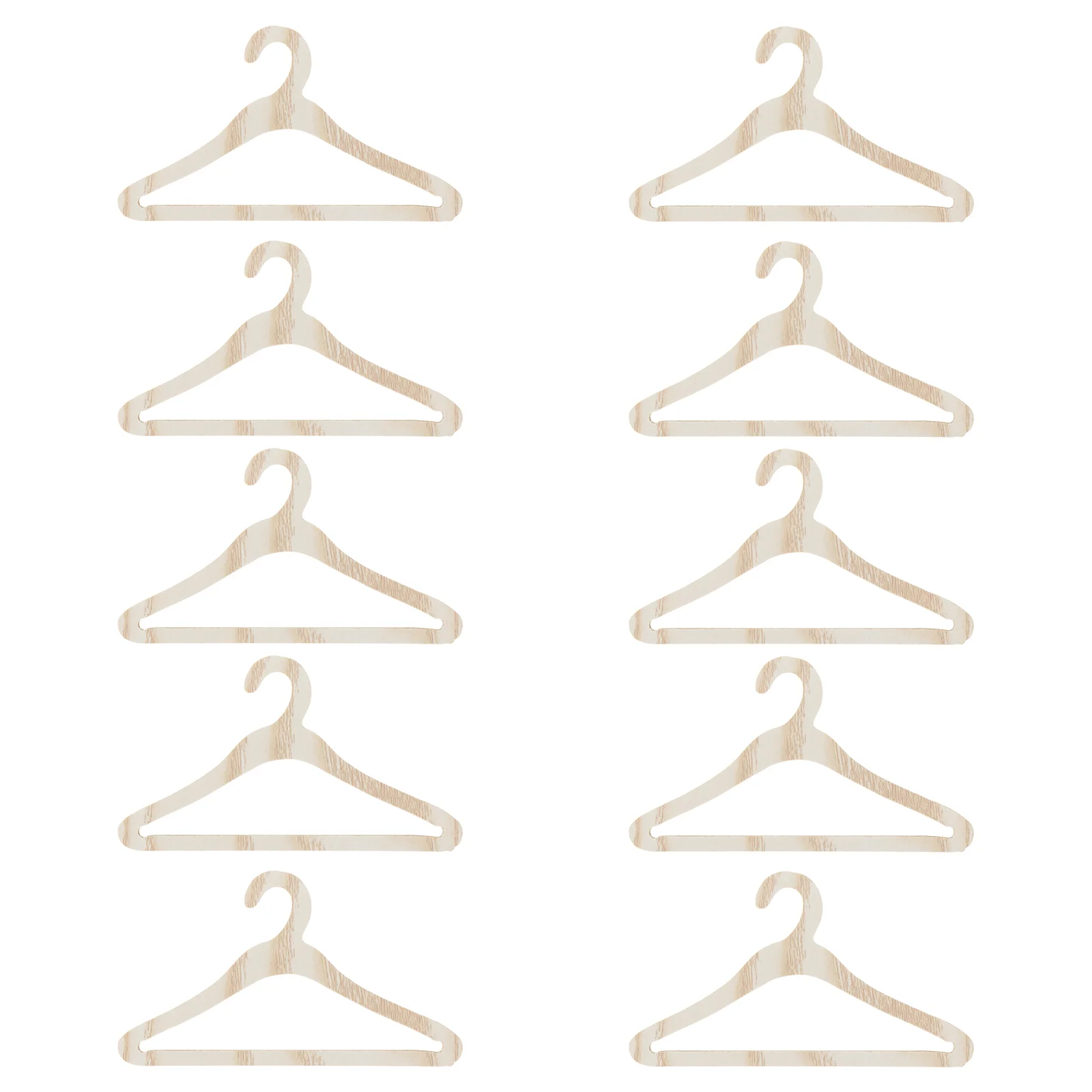 

10pcs Clothes Hangers Clothes Hangers Miniature Wood Clothes Stand 10cm
