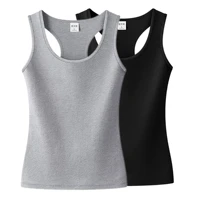 2pclot womens cotton camis solid color female slim sleeveless casual vest solid color crop fitness vest summer
