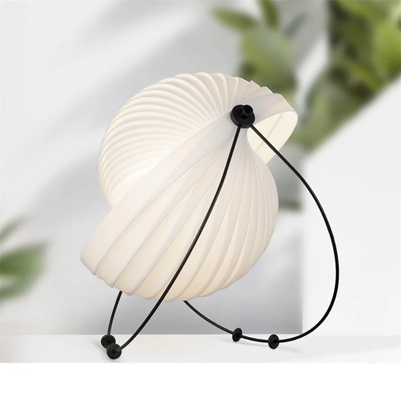Modern Creative LED White Pleated Lampshade Desk Table Decorative Bed Light Table Lamp enlarge