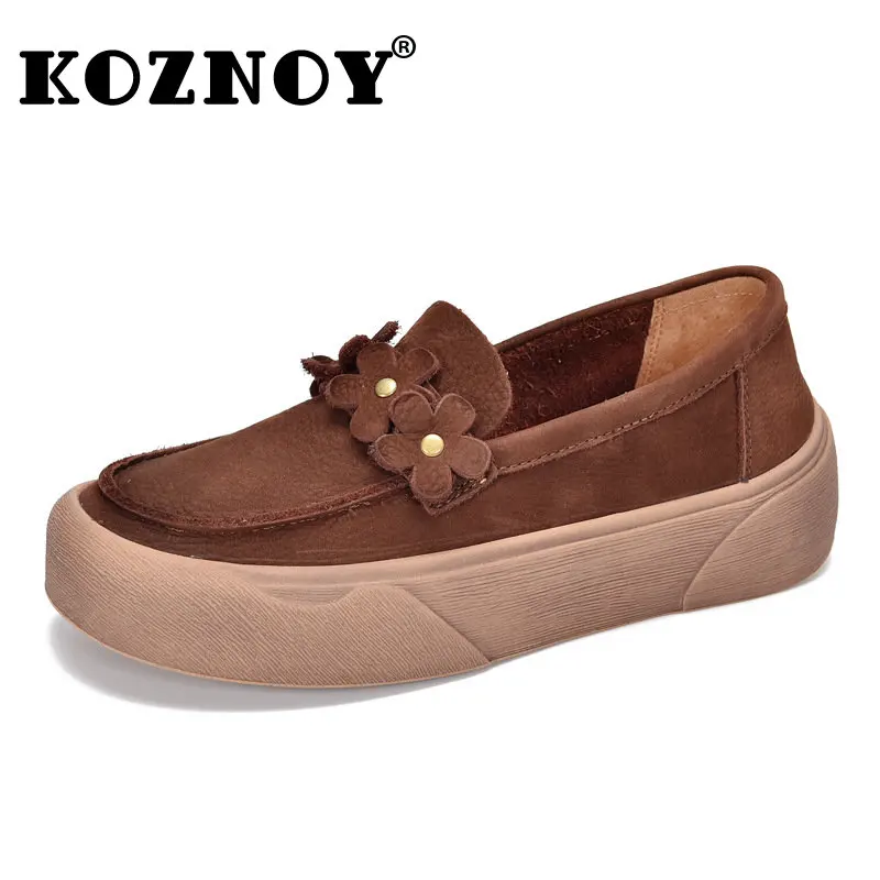 

Мокасины женские из коровьей замши с цветочной аппликацией, 3 см