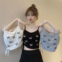 new summer bra top womens sponge brassiere pad small sling outer and inner wear casual versatile korean style vest cute tops