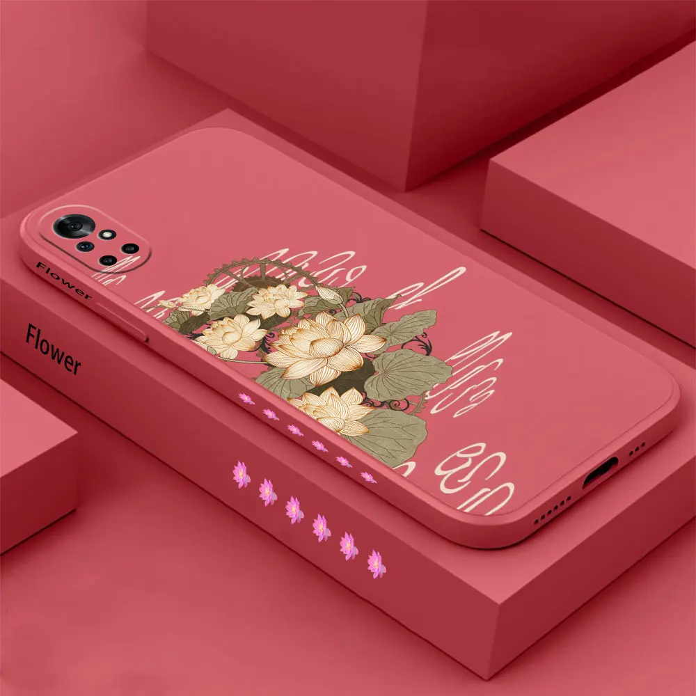 

Retro Lotus Flower Phone Case For Huawei Nova 10 10SE 9SE 8 8SE 7 7SE 6 6SE 5 5I 4 3 3I 2 2S Pro 5G Cover Funda Cqoue Shell Capa