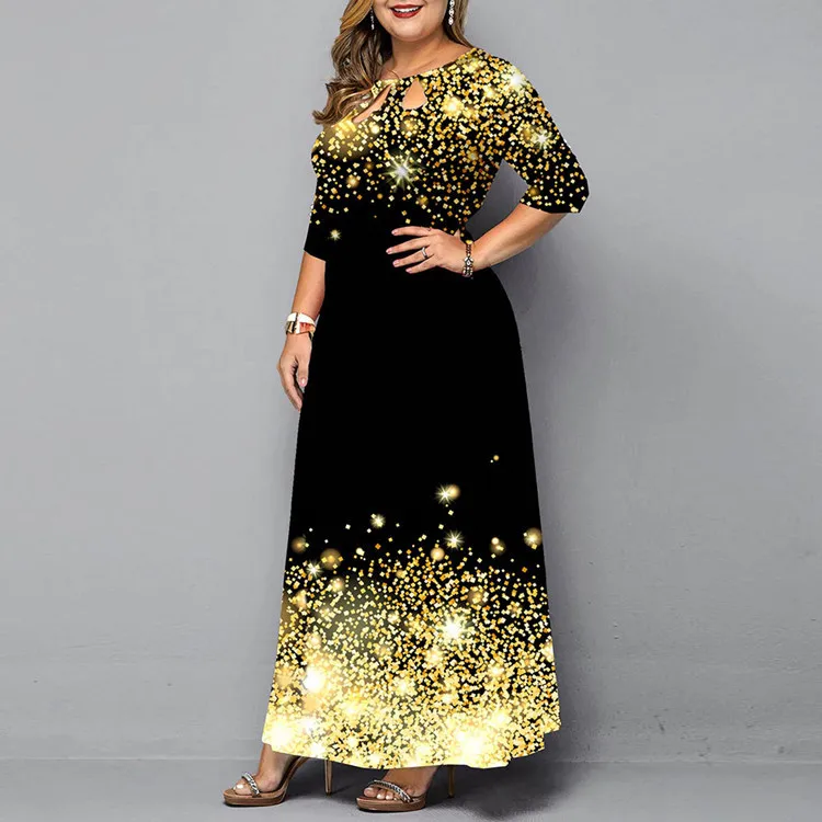 

Plus Size Vestido Floral Long Sleeve Dress Mujer Causal De Loose Robe Femme Longo Yellow Women 4xl 5xl 6xl Robes 2022 African