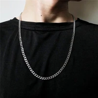 cuba necklace stainless steel mens womens round silver necklace party punk chain necklace all for 1 real and free shipping