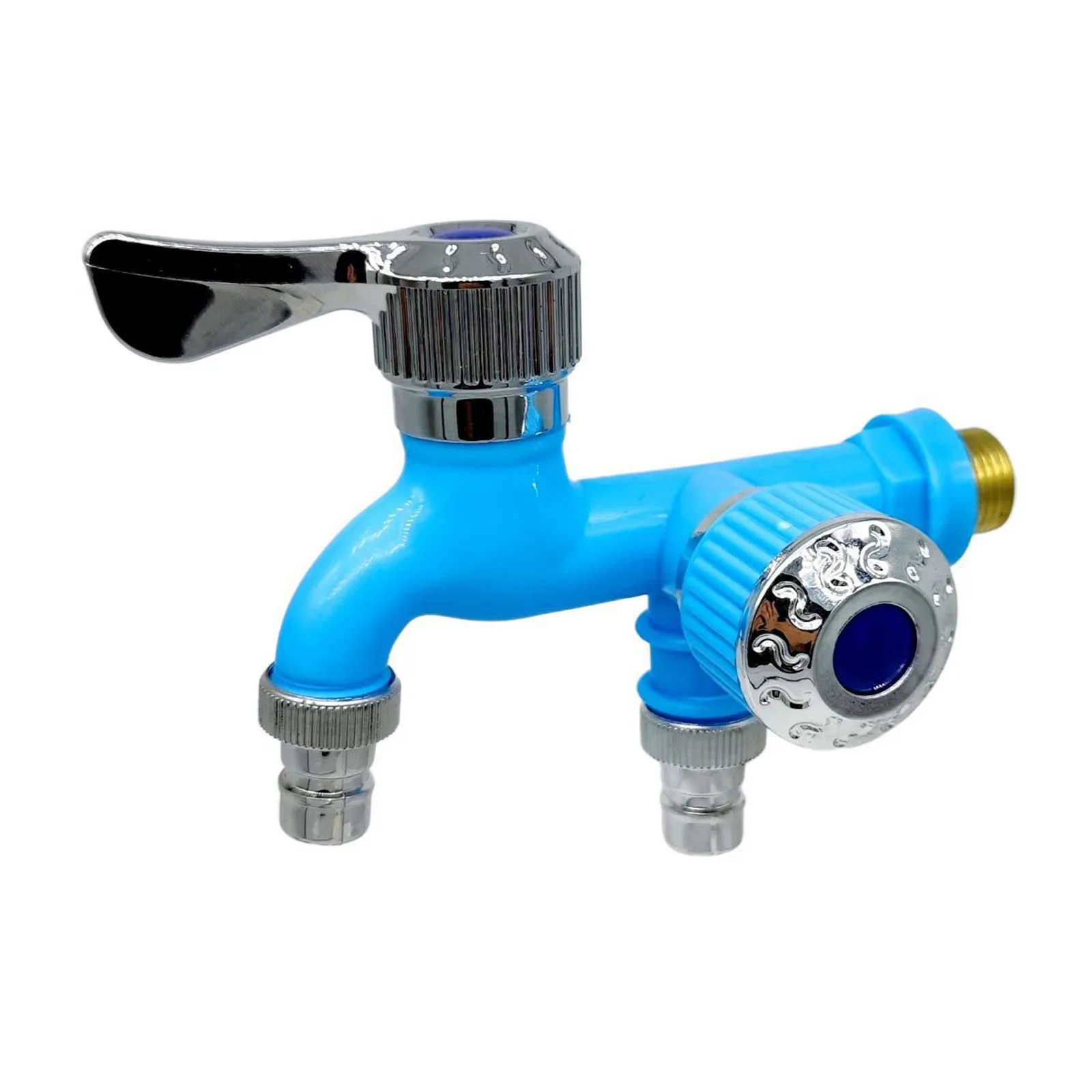 

Garden Tap Tool Dual Control Plastic Faucet 1/2" Bathroom Outlet Water Tap Hose Irrigation Fitting Universal Interface Connector