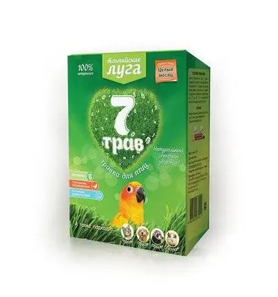 Альпийские луга Травка 7 трав для птиц лоток, набор для проращивания, 50 гр A203, 0,06 кг, 34753 - изображение