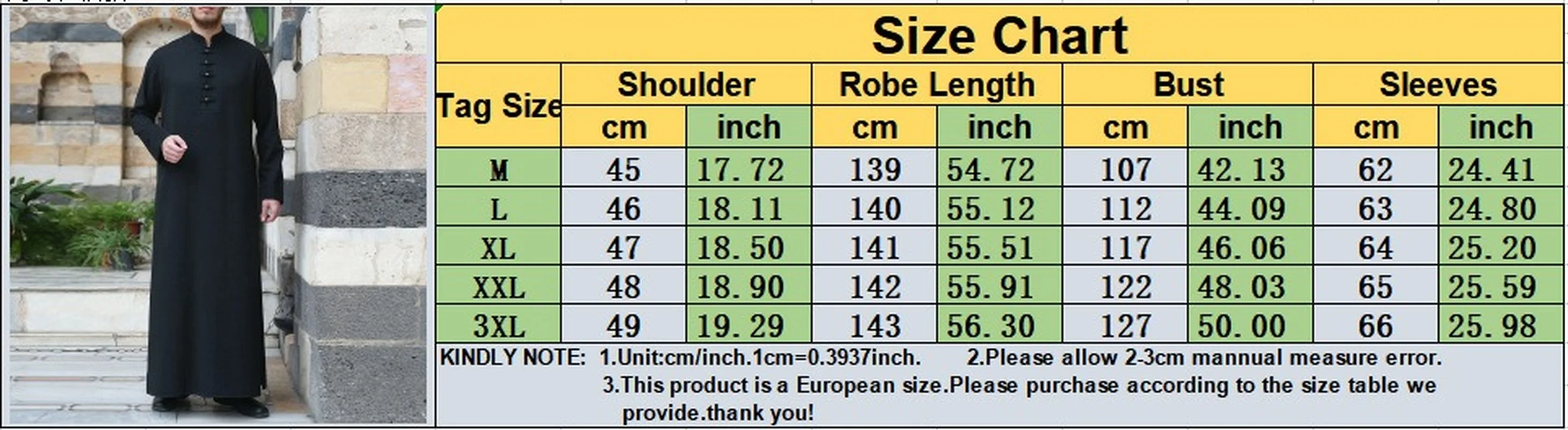 Muslim Fashion New Solid Color Men's Robe Middle East Ramadan Button Simple Atmosphere Abaya Thoub Islamic Clothing Mens Jubba