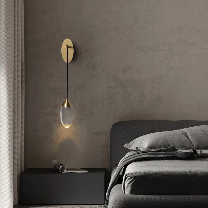 Волшебный хрустальный шар латунный настенный светильник постмодернистский