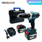 Дрель ударная HENGDIAN, 2 скорости, 100 нм, с литиевым аккумулятором Makita