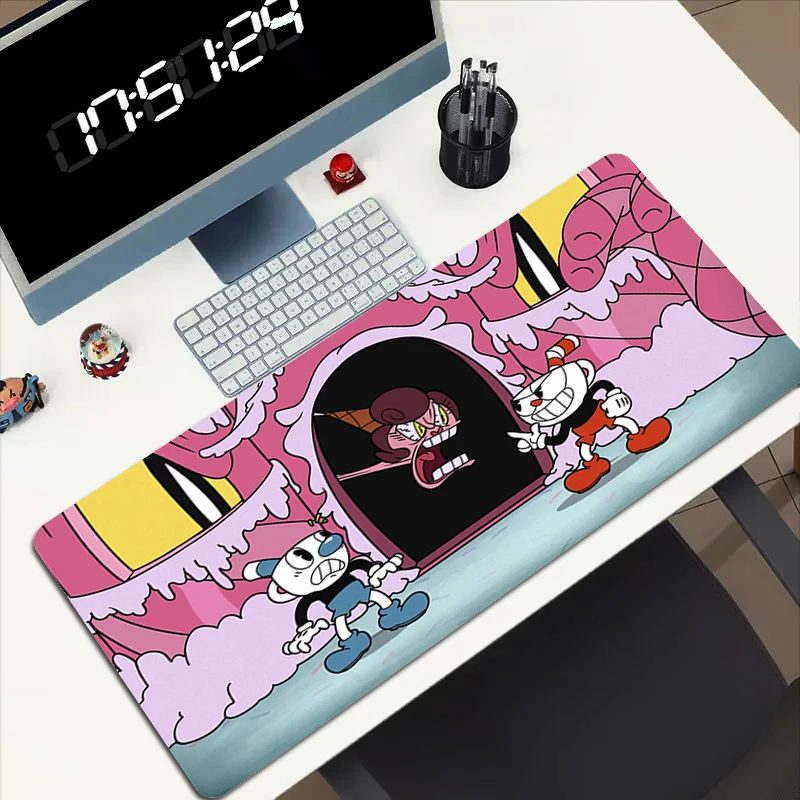 

Настольный коврик для мыши Cuphead, длинный, для компьютера и офиса, размер Xxl, коврик для мыши в стиле аниме