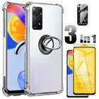 реалми нот 11 С кольцом-держателем чехол для Redmi Note 11 10 pro Чехол  Стекло, Силиконовый противоударный чехол-крышка Xiaomi Redmi Note 10 11 S чехол мягкий Case Redmi Note11 Pro телефон чехлы редми ноут 11 про