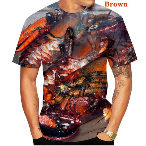 Футболка мужская с 3D-принтом Раков и лобстеров, Модный повседневный летний топ с коротким рукавом для мужчин и женщин, 2022