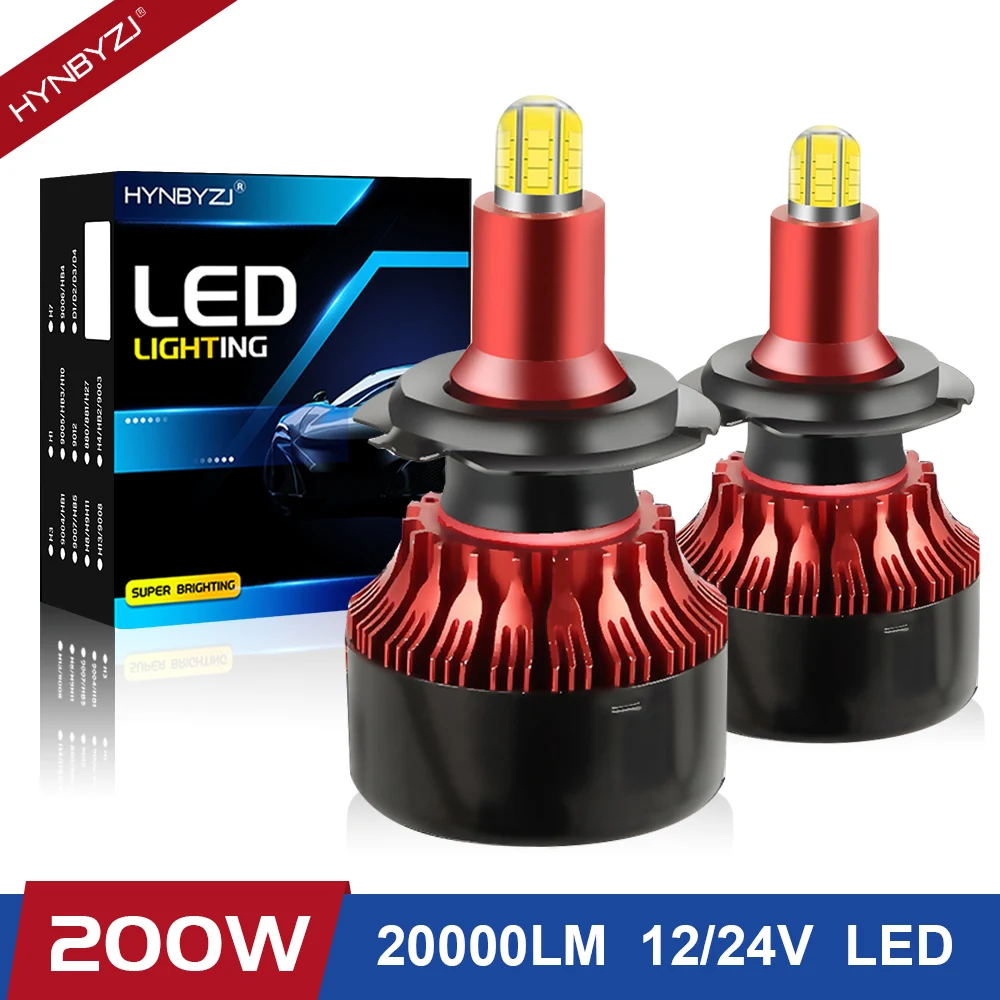 

H7 LED Headlight 20000LM 6500K 360 Degree CSP Chip LED H1 H11 H8 H9 9005 9006 HB3 HB4 Car Bulbs 200W Auto Fog Lights Turbo Lamp