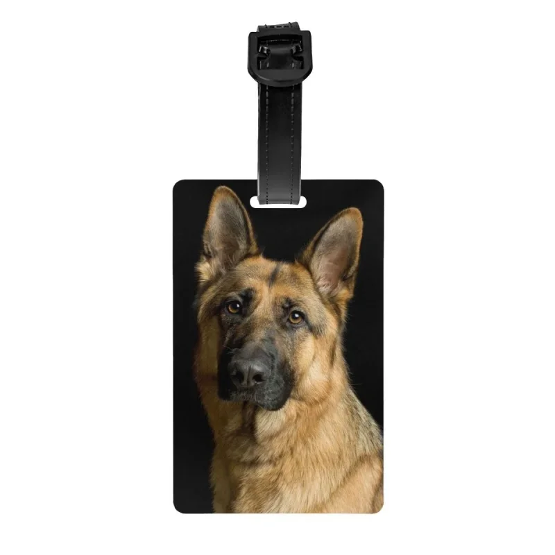 

Custom German Shepherd Dog Luggage Tag With Name Card Pet Lover Privacy Cover ID Label for Travel Bag Suitcase