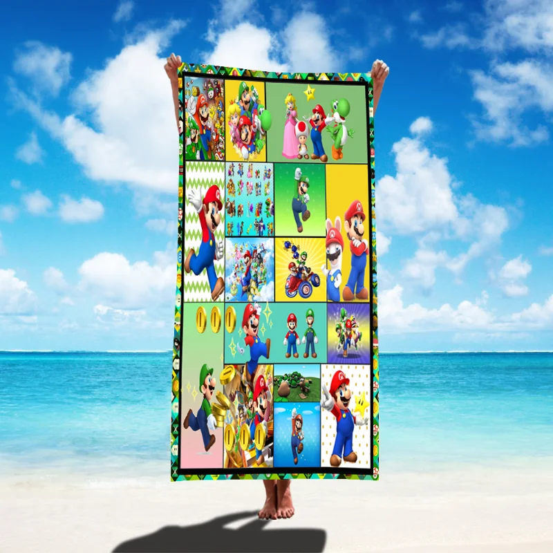 

Cute Super Mario Bath Towels Beach Towel Children Kids Boys Girls Swimming Shower Towel Bathroom Blanket