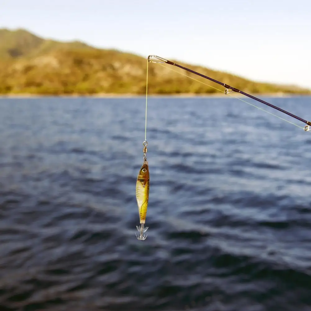 

10Pcs/Set Durable Wood Shrimp Bait Attract Fish Hook Design Convenient Squid Jigs Wood Shrimp Bait