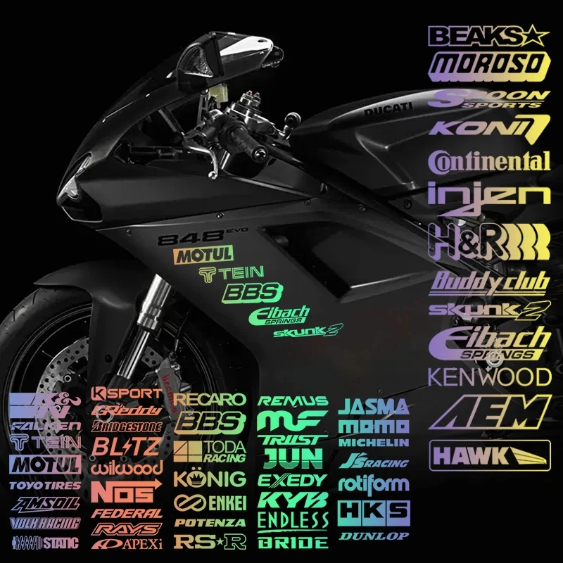 

Набор стикеров для мотогонок, 16 шт. в случайном порядке, Отражающая виниловая наклейка для машин JDM EDM Race Turbo Drift - 61 стиль