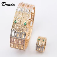 donia jewelry snake animal bracelet mens party jewelry set metal copper zircon bracelet and ring accessory set