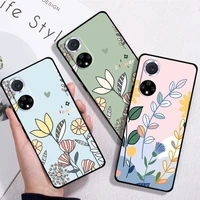leaves flower phone cases for huawei p30 lite p20 pro honor 10 8x 9x 10x 9a black carcasa soft silicone cover liquid silicon