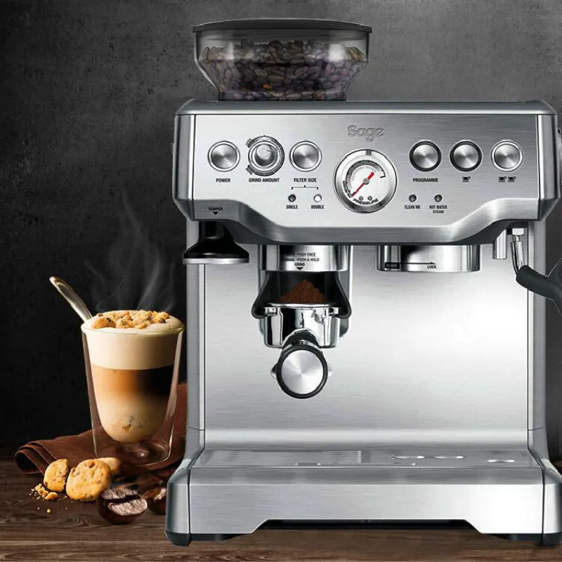 

Breville Bes870 Espresso Coffee Maker Grind Beans Semiautomatic 15Bar Grinder Steam Coffe Machine 220-240V with Grinder