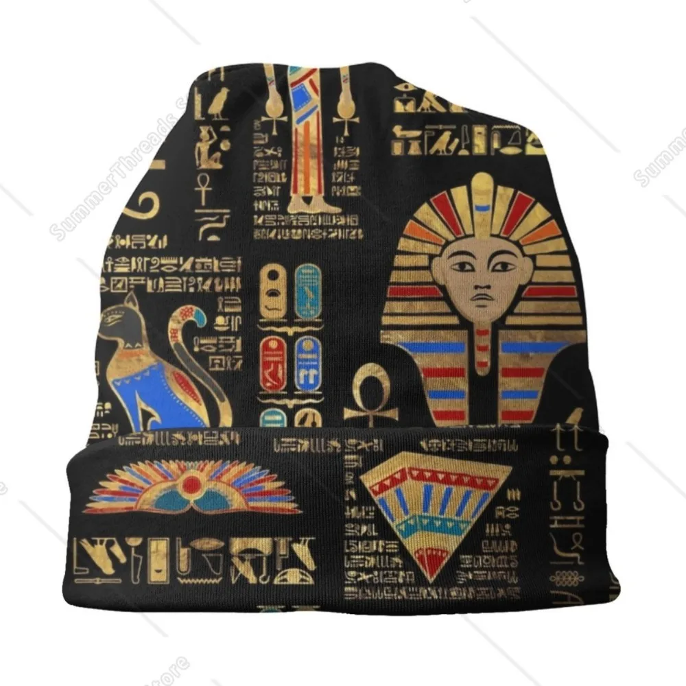 Пользовательские египетские иероглифы божества Бог капот шапки уличная вязаная