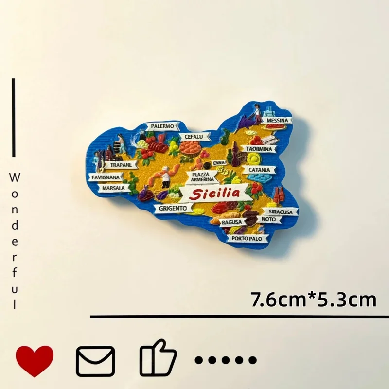 Фото 3D-магниты на холодильник из смолы: Италия (Рим, Венеция, Милан, Флоренция, Сицилия) – Туристические сувениры, декор для дома, подарок №3
