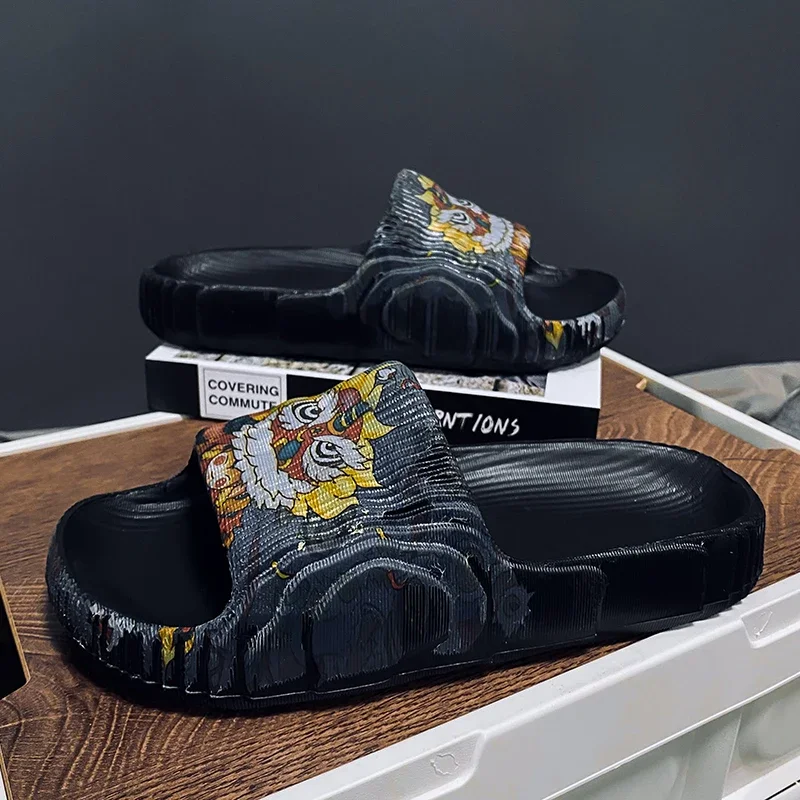 Мужские сандалии The Monster Nian дышащие пляжные шлепанцы с волнистыми углами легкие