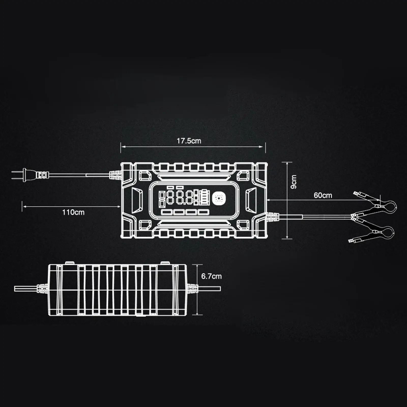 Автомобильное зарядное устройство со светодиодным дисплеем 12 В 24 полностью
