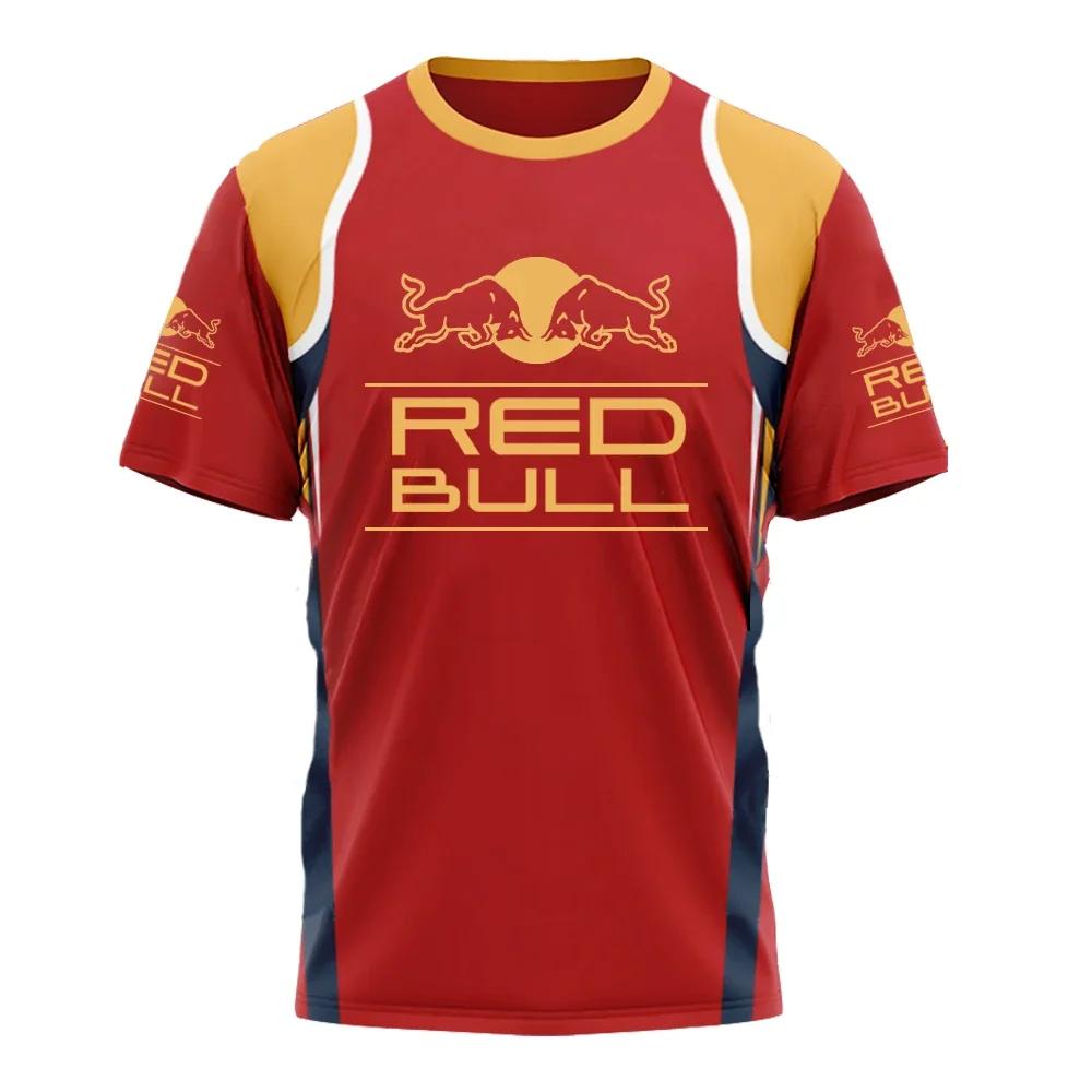 Летняя мужская футболка Red Bull для экстремальных видов спорта с 3D принтом и