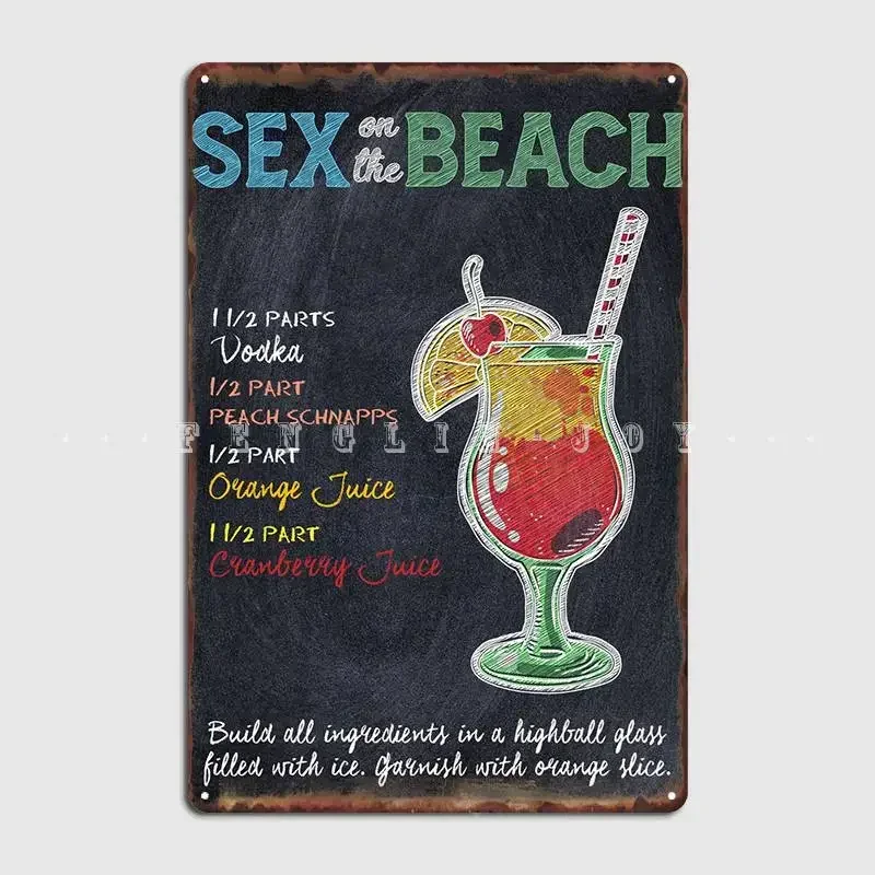 Секс на пляже водка металлический знак настенная пещера паб украшение для гаража
