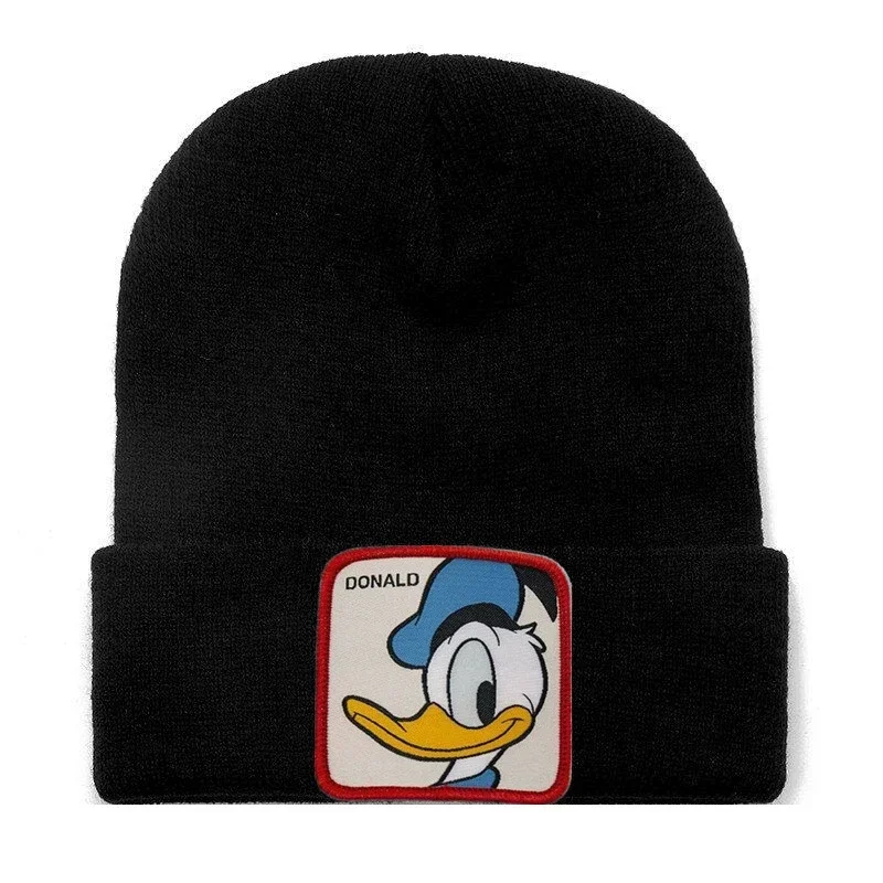Осень-зима аниме мультфильм Дисней Дональд Дак теплая вязаная шапка для женщин и